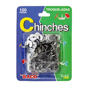 Chinche troquelada blister con 100 piezas