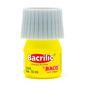 Pintura Acrílica, Bacrilic 301 Amarillo Fluorescente 15 ML