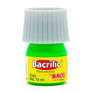 Pintura Acrílica, Bacrilic 304 Verde Fluorescente 15 ML