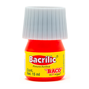 Pintura Acrílica, Bacrilic 305 Rubí Fluorescente 15 ML