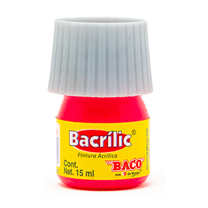 Pintura Acrílica, Bacrilic 308 Rosa Fluorescente 15 ML