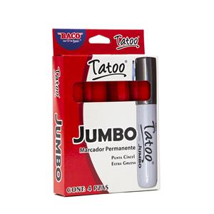 Marcador Permanente Tatoo Jumbo Rojo