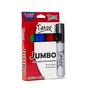 Marcador Permanente Tatoo Jumbo, colores surtidos