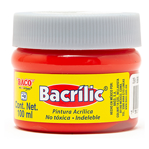 Pintura Acrílica, Bacrilic 354 Rojo Bermellón 100 ML