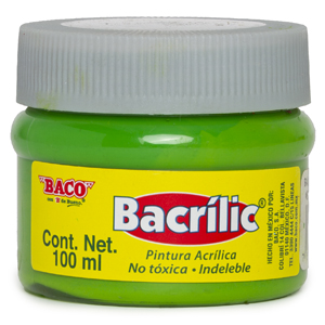 Pintura Acrílica, Bacrilic 362 Verde Amarillento 100 ML