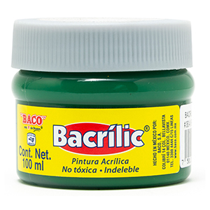 Pintura Acrílica, Bacrilic 363-A Verde Obscuro 100 ML