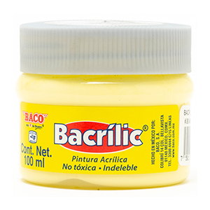 Pintura Acrílica, Bacrilic 380 Amarillo Pastel 100 ML