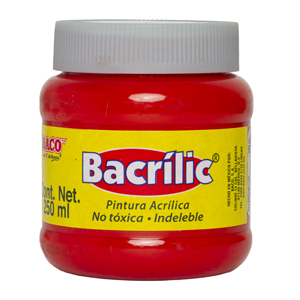 Pintura Acrílica, Bacrilic 354 Rojo Bermellón 250 ML