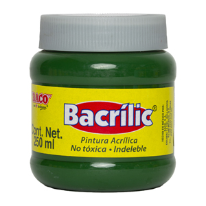 Pintura Acrílica, Bacrilic 363-A Verde Obscuro 250 ML