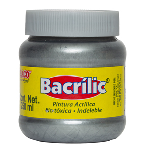 Pintura Acrílica, Bacrilic 370 Plata 250 ML