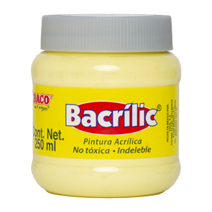 Pintura Acrílica, Bacrilic 380 Amarillo Pastel 250 ML