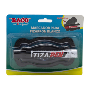 Marcador para Pizarrón Blanco Tizapen Aluminio Negro con borrador