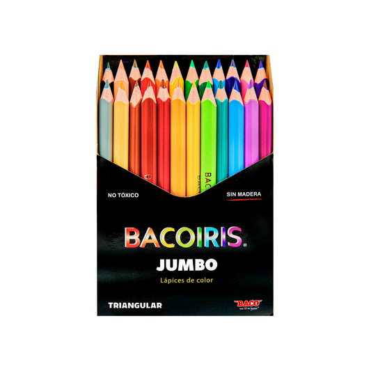 Lápices de Color Triangulares | Jumbo | Bacoiris | BACO | 24 piezas