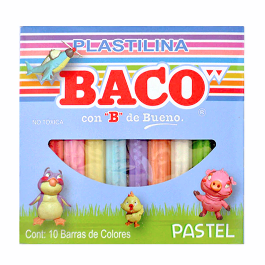 Plastilina Colores Pastel | BACO | 100 cajas