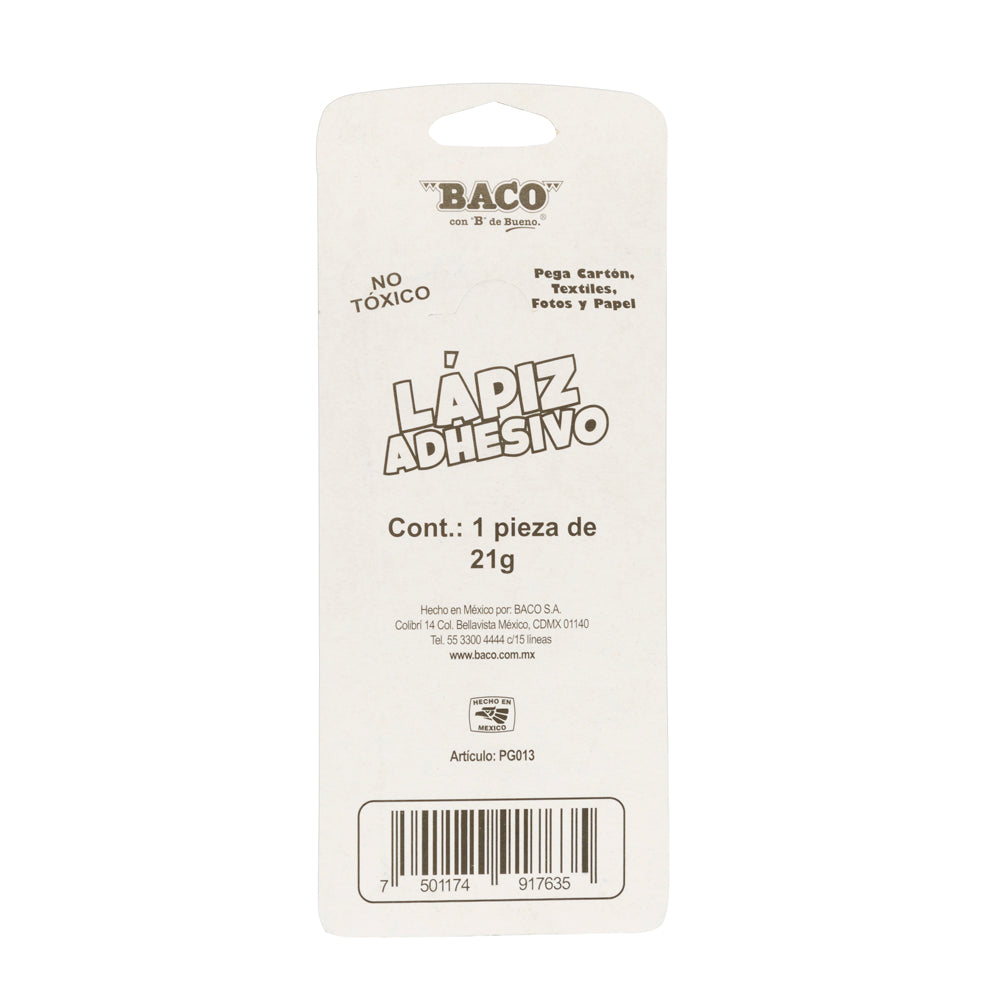 lápiz adhesivo de 21 gramos de baco