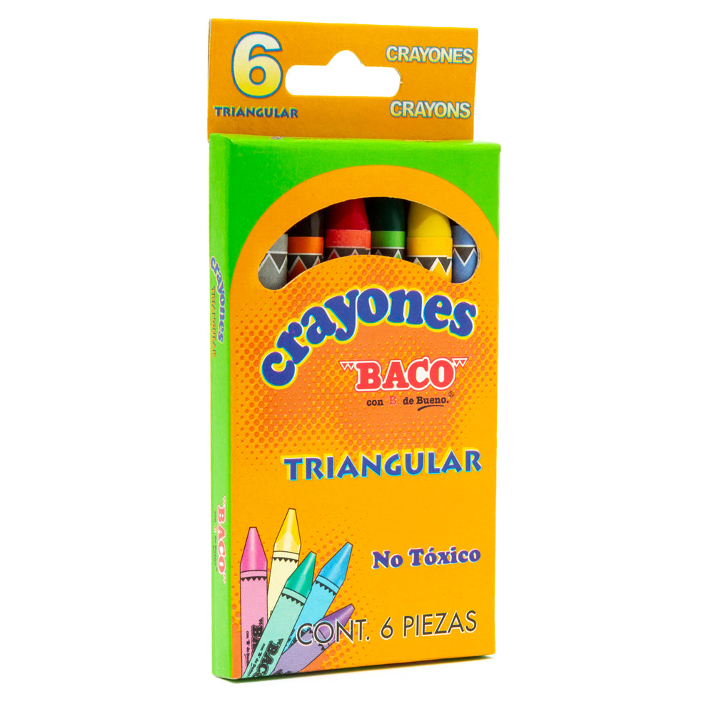 Crayón Estándar Triangular BACO 6piezas