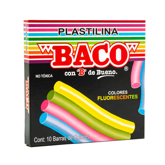 plastilina fluorescente baco 10 barras