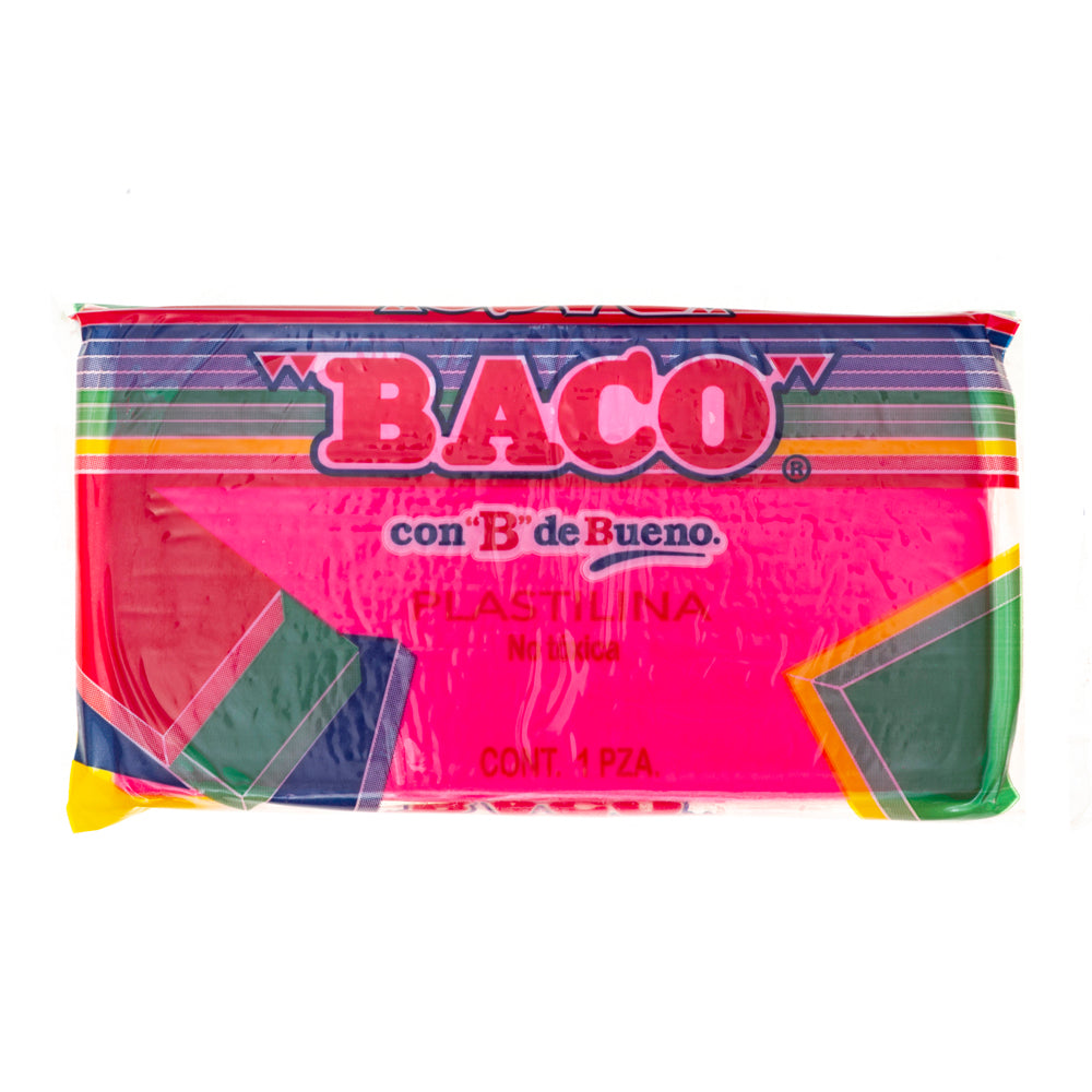 Plastilina Grande B-181 de BACO rosa fluorescente