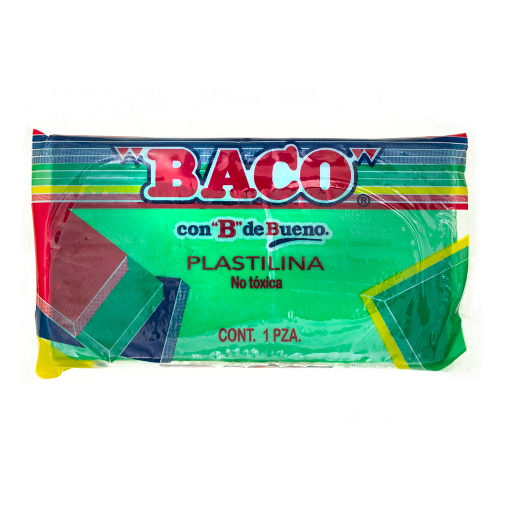 Plastilina Grande B-181 de BACO verde fluorescente